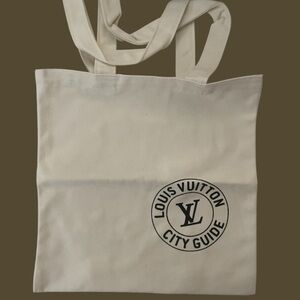 Louis Vuitton City Guide exhibition exclusive promotional white eco canvas tote